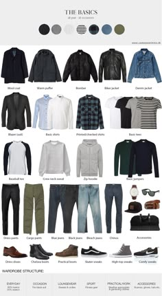 Minimalist Wardrobe Men, Capsule Wardrobe Men, Men's Capsule Wardrobe, Mens Wardrobe Essentials, Minimalist Moda, Minimalist Fashion Men, Mens Fashion Edgy, Stylish Men Casual, Mens Casual Dress Outfits