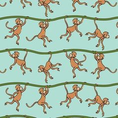 a blue background with monkeys on it