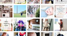 a collage of photos with people and baby items