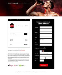 an image of a website page with a man drinking from a bottle and the words bodybuilding on it