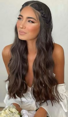 Simple Prom Hair, Bridesmaid Hair Makeup, Hoco Hairstyles, Formal Hair, Prom Hairstyles For Long Hair, Homecoming Hair, Hair Stylist Life, Hairdo For Long Hair, Hoco Hair