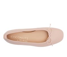 Soft Leather upper, Slip on for easy entry with rear pull tab,0.375\ flat heel, Square toe, Lightly padded footbed, Man made outsole, Dainty bow detail | Women's Coconuts by Matisse Nikki Ballet Flats in Nude Size 8 Beige Flats, Nude Flats, Bow Flats, Pull Tab, Bow Detail, Ballet Flats, Soft Leather, Leather Upper, Coconut