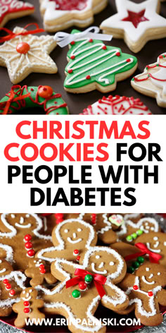 christmas cookies for people with diabets in the background and text overlay reading christmas cookies for people with diabets