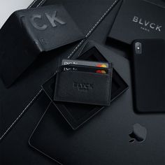 Introducing the first set of classic Blvck leather wallets. Our 'Classic Card Holder' is a staple in anyone's pocket and features a subtle, embossed logo across the bottom that gives a defining look to any outfit. Made from luxurious 100% Saffiano Leather, all our leather goods are designed to last a lifetime and are the perfect way to elevate your lifestyle. This wallet fits up to 4 cards for quick and easy access. Designed for those that want to keep the bulk down but still need to keep hold o Matte Black Accessories, Blvck Paris, Mens Luxury Lifestyle, Classic Card, Black Card, Black Leather Wallet, All Black Everything, Luxury Wallet, Black Accessories