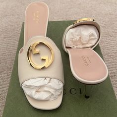 Brand New, Never Worn. Got Them For My Mom But Didn’t Fit Her. Perfect Pair Of Heels For Any Occasion! Size 39 (Europe) And 9 Us. Authentic Product. Gucci Luxury Sandals With Branded Insole, Gucci Open Toe Calf Leather Sandals, Gucci Calf Leather Open Toe Sandals, Luxury Slip-on Heels With Heel Strap, Gucci Calf Leather Sandals With Heel Strap, Gucci Calf Leather Sandals For Evening Wear, Luxury Gucci Mules In Calf Leather, Luxury Mules With Branded Heel Counter, Gucci Luxury Calf Leather Mules