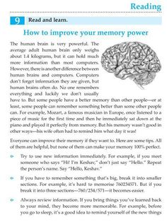 the book is open to an article about how to improve memory power