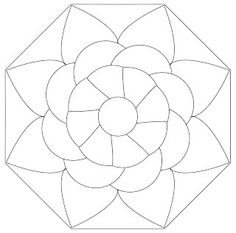 an abstract geometric design in black and white, with the center surrounded by overlapping shapes