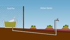 an image of a fenced in area with animals and plants growing out of it