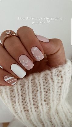 Brown And White Christmas Nails, Holidays Nails, Gel Ideas, Christmas Gel, Casual Nails, Classic Nails, Cute Gel Nails