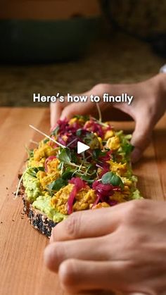 someone cutting up food on top of a wooden table with the words here's how to finally