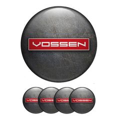 Vossen Center Hub Dome Stickers Black Stone Model Red 3D Logo Plastic Coating, 3d Logo, Door Mirror, Interior Door, Wheel Rims, Black Stone, Print Logo, Uv Rays