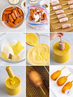 the process shots show how to make carrot skewers and what they are made with them