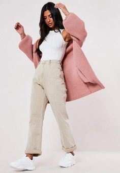 Missguided Petite Rose Rib Balloon Sleeve Long Cardigan | drop shoulder cozy cardigan in pink for petites, stay cozy and stylish in cold weather | affiliate link | Missguided | #cardigan #longcardigan #balloonsleeves #pinkfashion #rosefashion #winterstyel Pink Long Cardigan Outfit, Rose Cardigan Outfit, Pink Long Cardigan, Rose Balloon, Long Cardigan Outfit, Petite Clothes, Long Cardi, Rose Cardigan, Cardigan Outfit