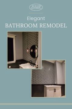 a bathroom remodel is shown with the words, elegant bathroom remodel