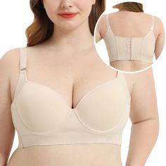 PRICES MAY VARY. Full Back Coverage Bra for Women: Full back covarage bra to hide your back and side fat. Features larger back bands and sides that smooth out the skin, wide bands around the back distribute pressure more evenly, reducing the appearance of bulges, and even minimize underarm fat effectively. Excellent Push-up Bra: A steel ring design for women with support and lift to provide firm support and prevent sagging of the breasts. Sutliant's push up bra supports to provide instant sculpt Back Fat Bra, Ring Design For Women, Longline Bras, Side Fat, Best Bra, Coverage Bras, Bra For Women, Bras For Women, Back Fat