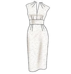 a drawing of a dress on a mannequin neckline with an open back