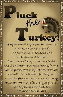 a thanksgiving poem with a turkey on it's back and the words, puck the turkey