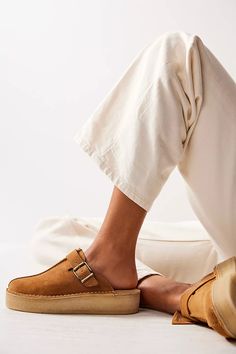 Clarks Trek Wedge Mules | Free People Womens Fall Shoes Casual, Temporary Wardrobe, Rich Girl Fashion, Wedge Mules, Online Closet, Backless Design, Womens Clarks, Clarks Originals, Desert Boots