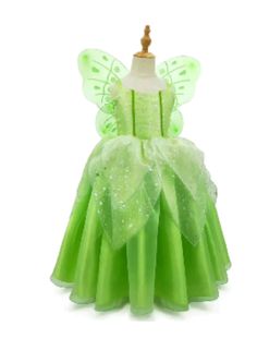 Tinkerbell Fancy Dress, Fantasia Tinker Bell, Fancy Ball Gowns, Princess Tiana Dress, Princess Fairy Dress, Fairy Fancy Dress, Tiana Dress, Light Up Dresses, Tinker Bell Costume