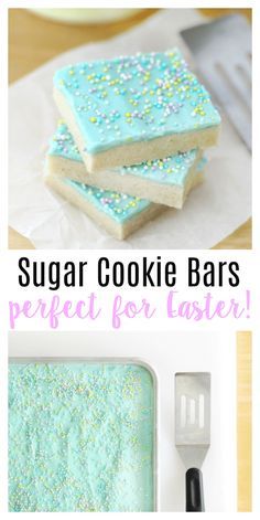 sugar cookie bars that are perfect for easter