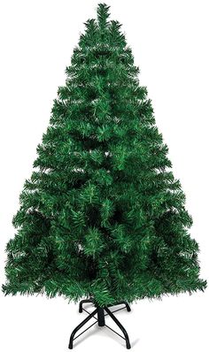 a small green christmas tree sitting on top of a black stand