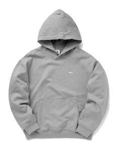 Nike Sportswear Solo Swoosh Fleece Pullover Hoodie 'Grey' FN3348-063 Sweatpants And Hoodie Outfit, Nike Hoodie Outfit, Nike Hoodies For Women, Nike Hoodie Men, Tomboy Fits, Sweatpants And Hoodie, Grey Nike Hoodie, Xmas Wishlist, Nike Pullover