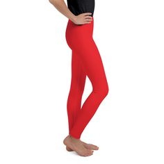 Red is such a bold and strong color and our designers have made the brightest red possible for the Gearbunch Solid Hot Red Youth Leggings.
The super soft stretchy fabric and snug elastic waist make these printed leggings perfect for all your favorite sports and hobbies.
Be Happy, Be Bright, Be You with Gearbunch. Kimono Wrap, Red Leggings, Relaxing Yoga, Strong Colors, Spandex Fabric, Printed Leggings, Wrap Skirt, Hibiscus, Elastic Waist