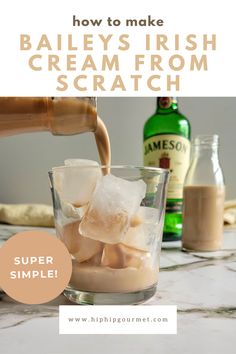 how to make bailey's irish cream from scratch in a glass with ice cubes