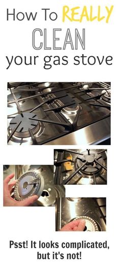 an advertisement for a gas stove with instructions on how to clean it and how to use it