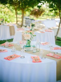 the table is set up for an event