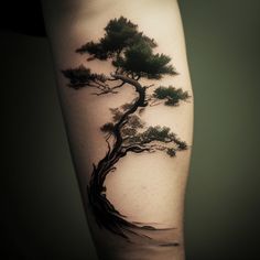 a black and white photo of a tree on the arm