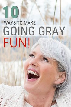 Need a little fun with your gray hair transition? Check out this list of tips! #grayhair #greyhair #goinggray #grayhairtransition Hair Brunettes, Gray Roots, Short Platinum Blonde Hair, Long Platinum Blonde, Graying Hair, Blonde Hair With Roots