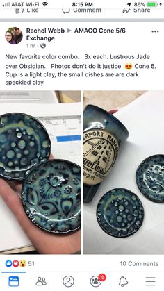 an image of some ceramic plates being displayed on the facebook page for someone to share