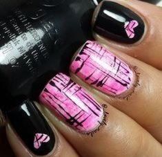 Feather Nails, Unghie Nail Art, Valentine Nail Art, Black Nail Designs, Pink Nail Designs, Black Nail, Get Nails, Cute Nail Art, Cute Nail Designs