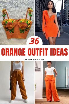 Save this pin for 36 sunny citrus chic outfit inspirations to brighten up your wardrobe! From casual to formal looks, these vibrant orange outfits are sure to make a statement. #FashionInspo #OrangeOutfits #StyleIdeas