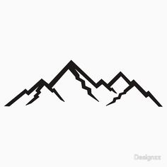 the mountains are black and white on a white background