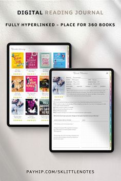 the digital reading journal is open and ready to be used on your ipad or tablet