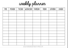 a printable weekly planner is shown with the words, week and month on it