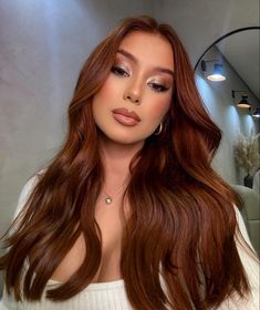 Hair Color For Peach Undertone Skin, Dark Brown Auburn Hair With Highlights, Auburn Hair Color Brown Eyes, Ginger Chocolate Hair, Cooper Hair Color On Hispanic, Chestnut Red Brown Hair, California Copper Hair, Brown Copper Short Hair, Whitney Rose Hair