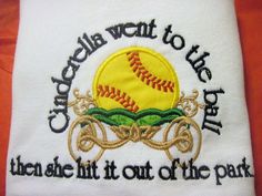 the embroidered baseball is on top of a white towel with black lettering that says, carolina want to be ball then hit out of the park