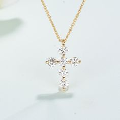 0.6CT Diamond Cross Pendant Necklace in 14k Rose Gold,Cross Necklace Pendant with Natural Diamond,Pave Diamond Necklaces,Anniversary day Elegant and timeless yellow gold chain and diamond cross pendant. The cross is one of the symbols, used by many religions. discover conjunction of Heaven and Earth, of Spirit and Matter, Eternity and Transiency. PRODUCT SPECIFCATIONS Handmade item Metal Type:Yellow Gold,White Gold,Rose Gold,(14K or 18K) Pendant: Material:Diamonds,Yellow Gold,White Gold,Rose Gol Anniversary Necklace With Pave Setting Cross Pendant, Anniversary Cross Pendant Necklace With Pave Setting, Rose Gold Cubic Zirconia Cross Pendant Necklace, Diamond Necklaces, Gold Cross Necklace, Diamond Cross Pendants, Diamond Cross, Yellow Gold Chain, Gold Cross