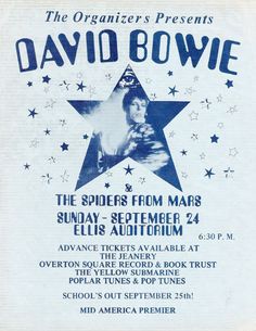 an old concert poster for david bovie