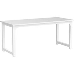 a white table sitting on top of a white floor