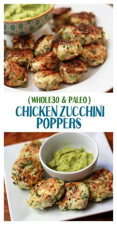 chicken zucchini poppers with guacamole sauce