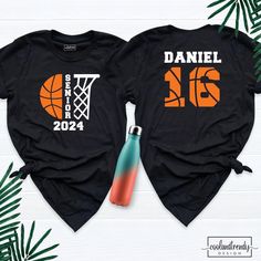 Senior Basketball 2025 Shirt, Custom Name Number Shirt, Personalized Basketball Player Name Number Tee, Senior Night Shirt, Senior Shirt. Hi! Welcome to our store. It's good to see you here. Our aim is to offer you first-class clothing in your most beautiful moments with our graphic t-shirts that we designed or designed with your ideas. I am sure you will like our designs for your family, friends and you. IMPORTANT MATTERS FOR ORDERING: 1-) Please check and review all photos. 2-) Our sizes are t Shirt Back Design, Senior Table, Customized Basketball, Class Outfit, Number Shirt, Basketball Tees, Personalized Basketball, Senior Shirts, Custom Basketball