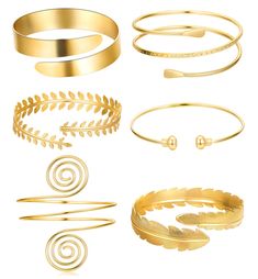 PRICES MAY VARY. 【Upper Arm Bracelet Set】One order includes 6pcs arm cuffs in different styles. Leaf bracelet, feather arm bracelet, wide band arm bracelet, filigree swirl arm bracelet, wire arm bracelet and cuff arm bracelet.Minimalist style,never go out of styles,easy to sufficient to your daily dressing needs. 【Adjustable Arm Cuff Bracelet】 The upper arm band size is approximately 8 cm/ 3.2 inches in diameter, durable and safe, easy to adjust, suitable for most women and girl. It makes you mo Silver Arm Cuff, Upper Arm Bracelet, Arm Bangles, Arm Cuff Bracelet, Arm Bracelets Upper, Upper Arm Cuffs, Bangle Bracelet Gold, Arm Bracelet, Gold Body Chain