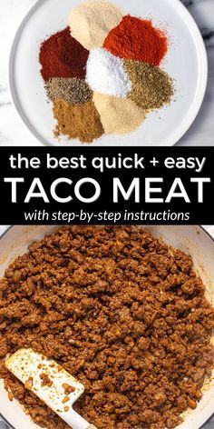 the best quick and easy taco meat with step - by - step instructions to make it