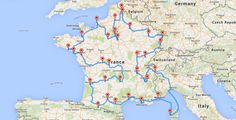 a map shows the roads to france and where you can see all of their destinations