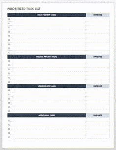 the printable project task sheet is shown