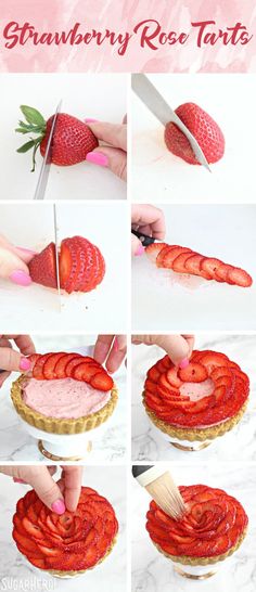 how to make strawberry rose tarts